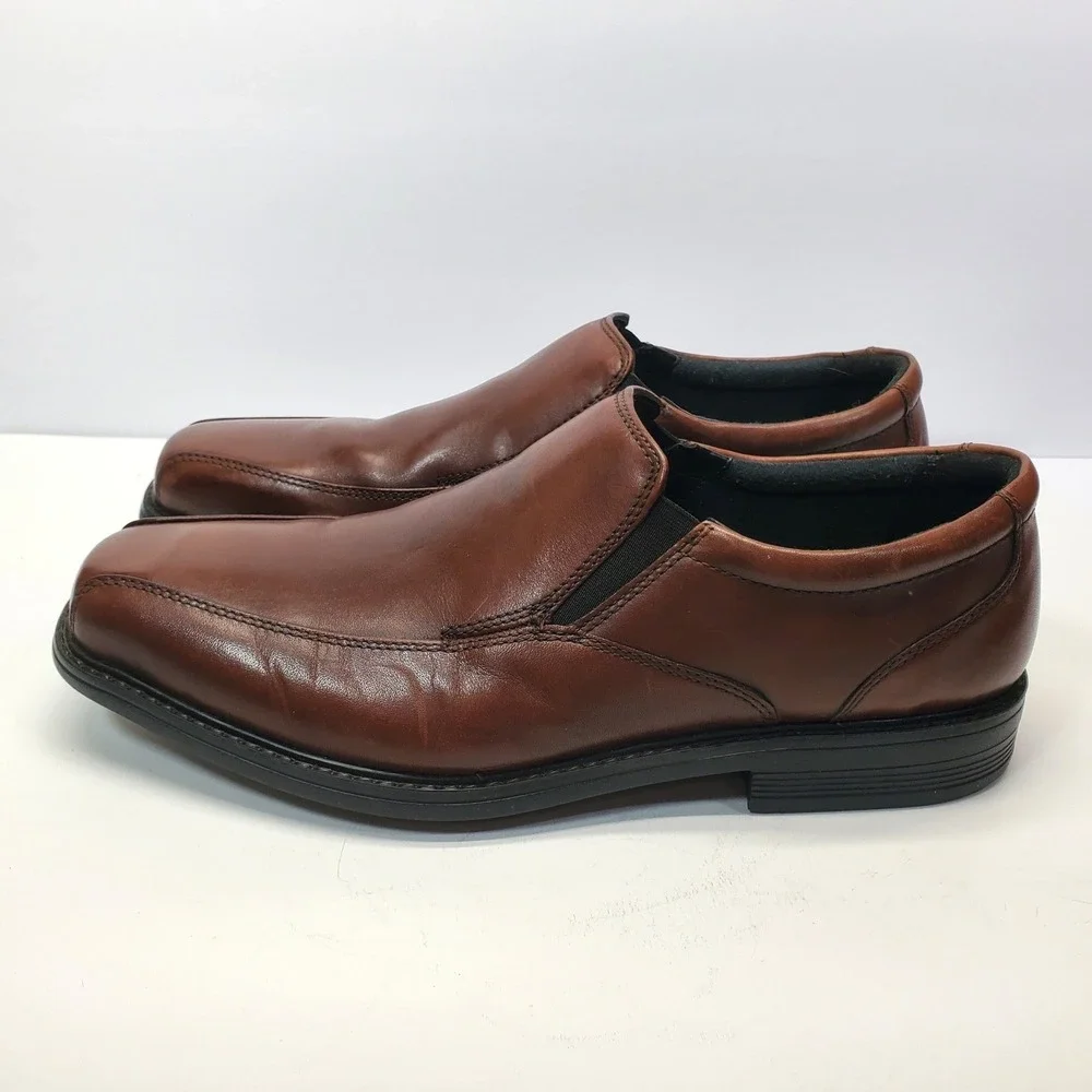 Bostonian Commonwealth Loafers Men's 9W Brown Leather Slip On Square Toe Shoes